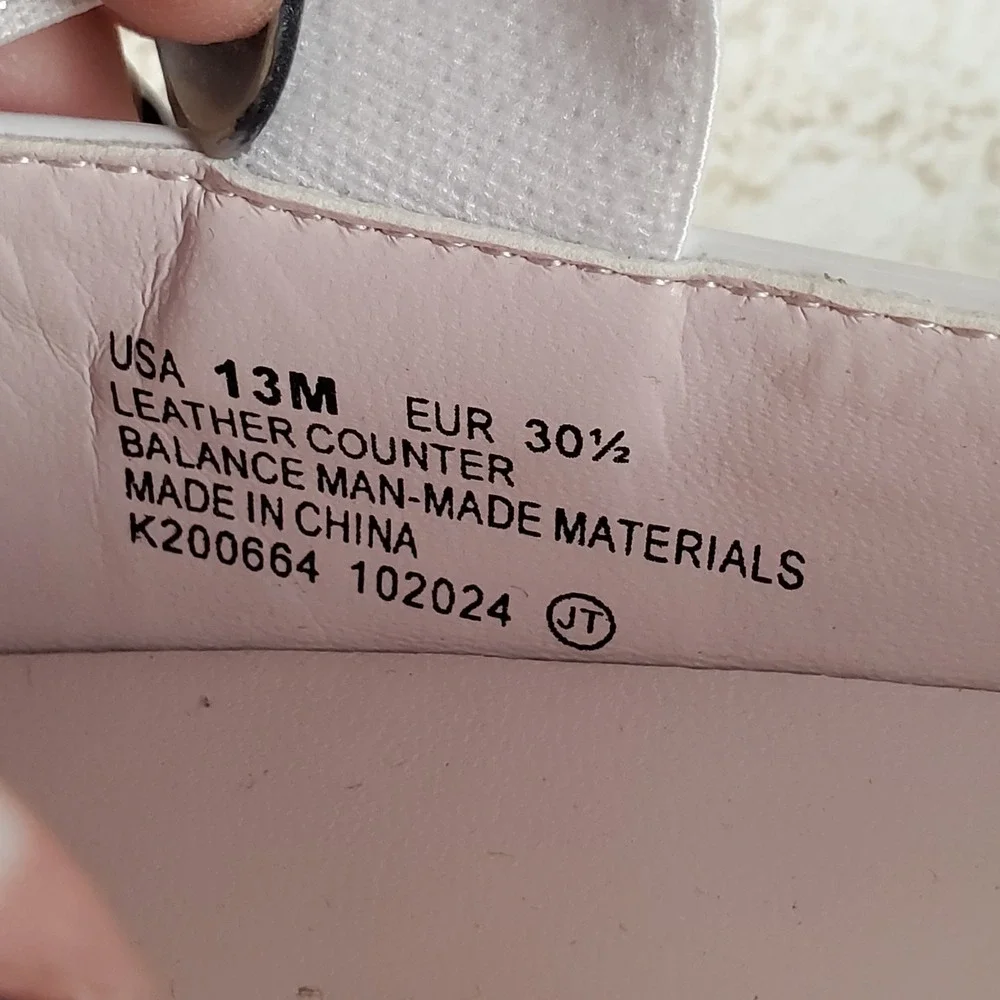 Nina Marissa Kids Ballet Flats Sz 13 M White Patent Leather Crisscross Straps